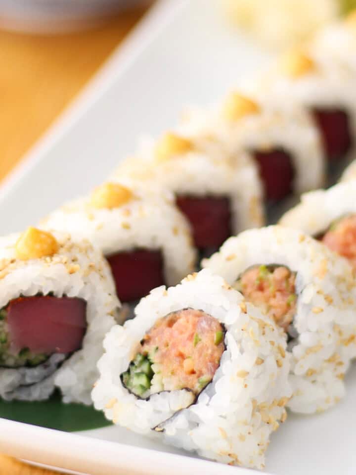 Spicy tuna roll sushi