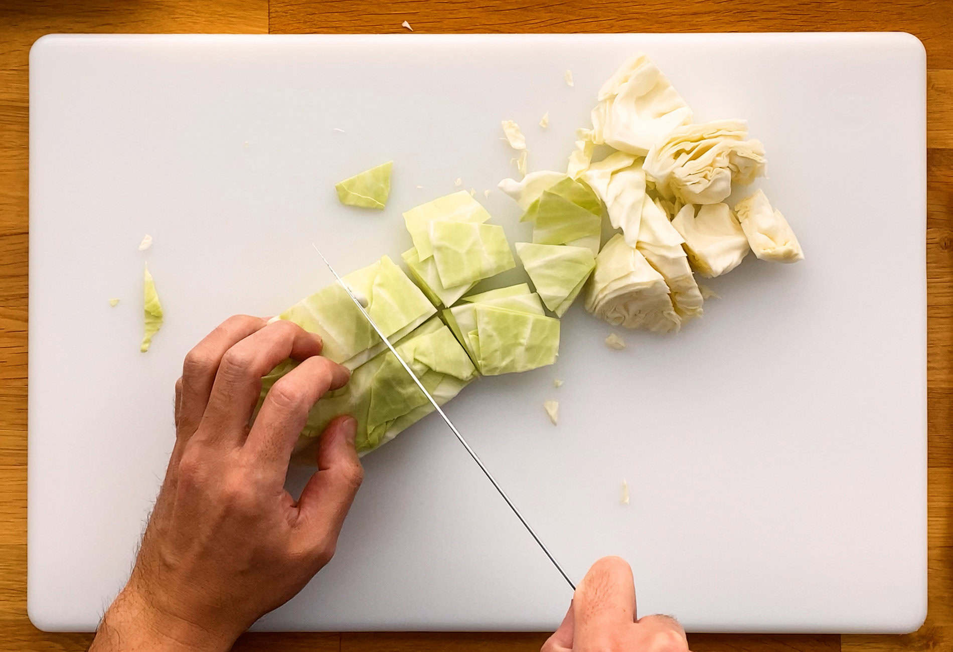 Chopping cabbage