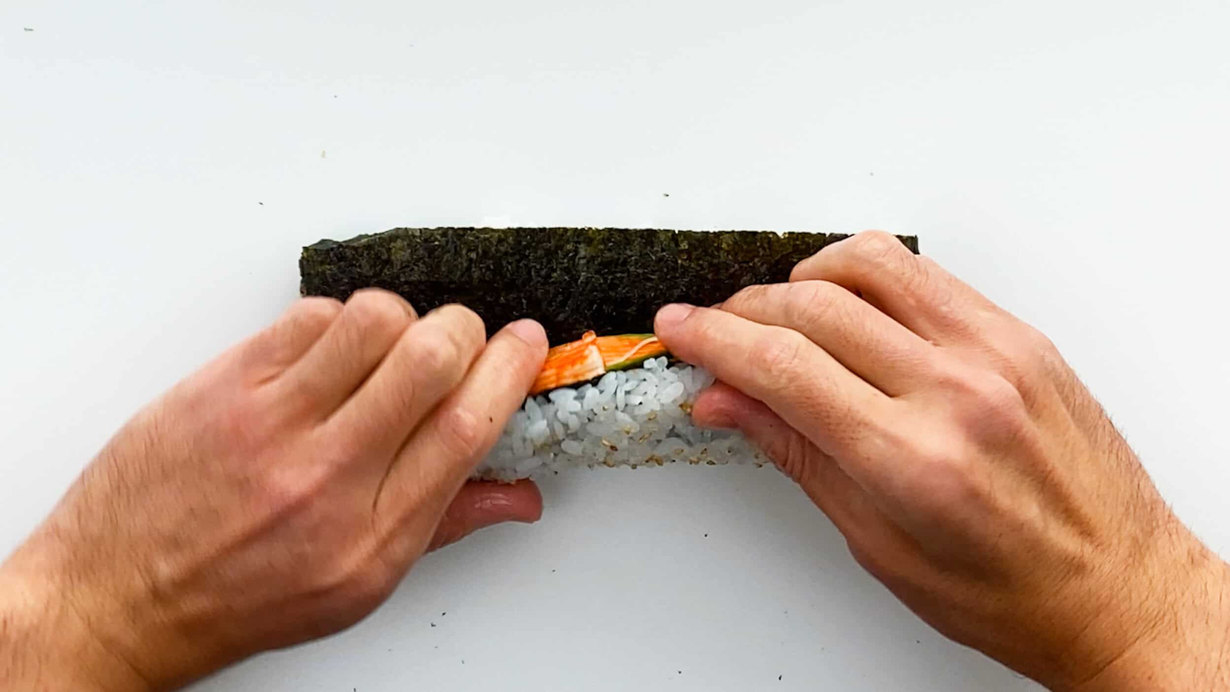 Rolling sushi without a bamboo mat