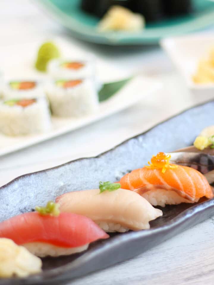 Variety of sushi - nigiri, rolls