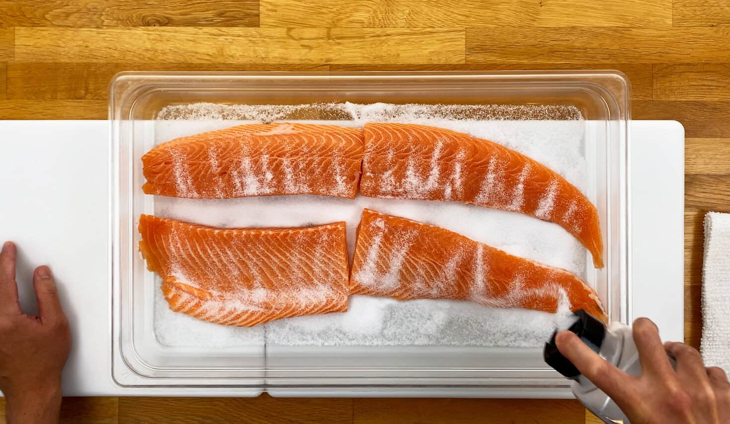 Salt curing Costco salmon