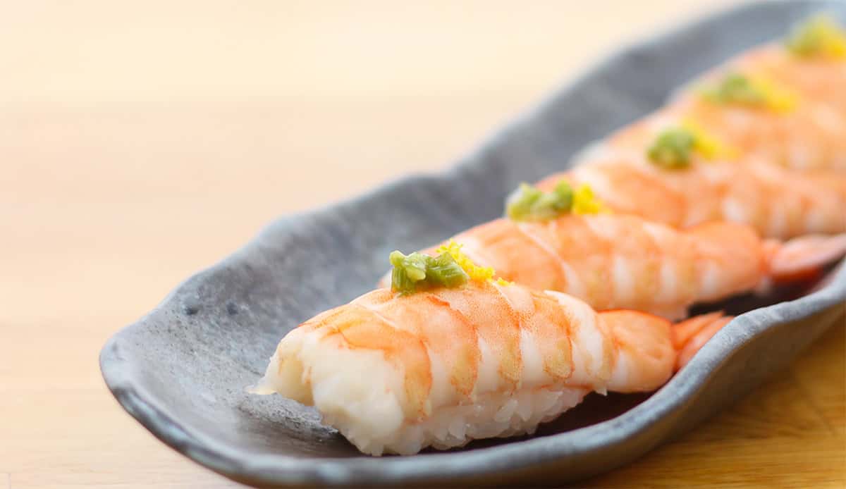 Shrimp (ebi) nigiri sushi